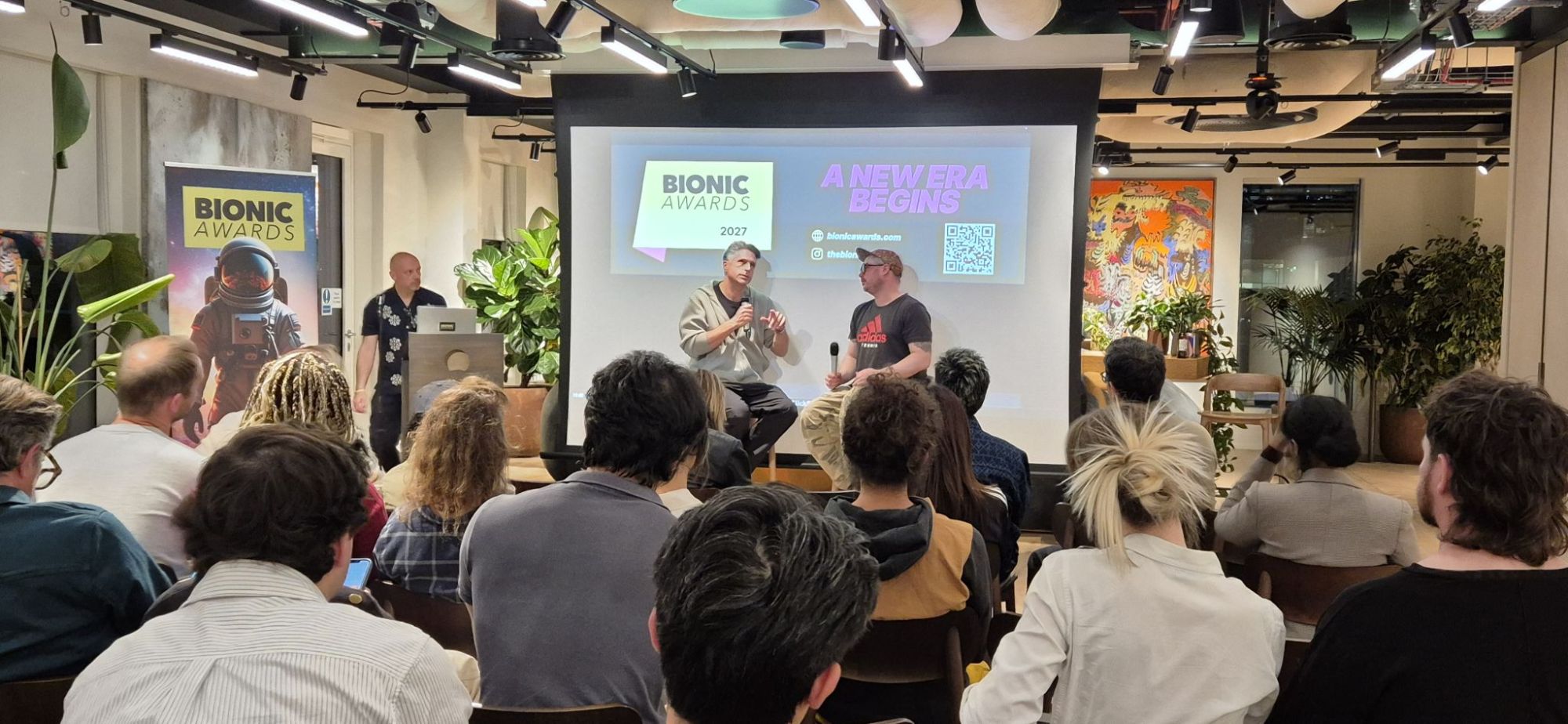 Bruno Detante on stage at Bionic's New Era evening in London, September 2026