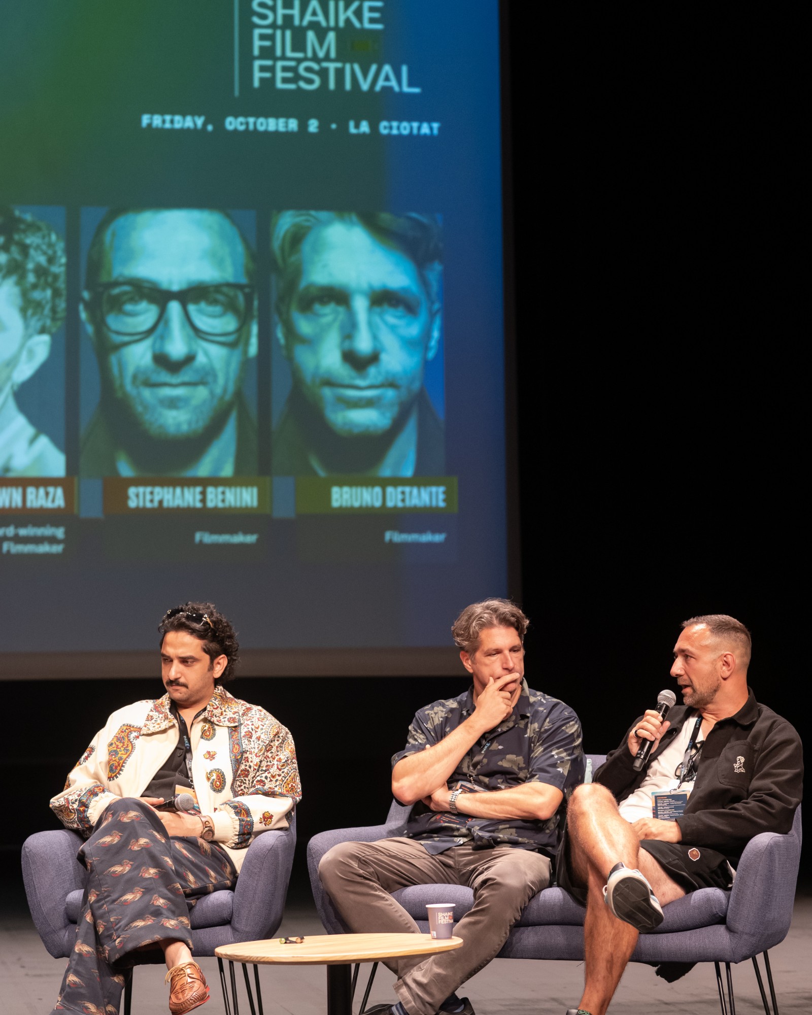 Bruno Detante and Stéphane Benini during the panel at the Shaike Film Festival 2026